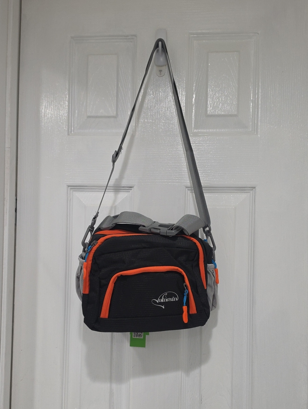 Black and Orange Large Women's Crossbody Bag